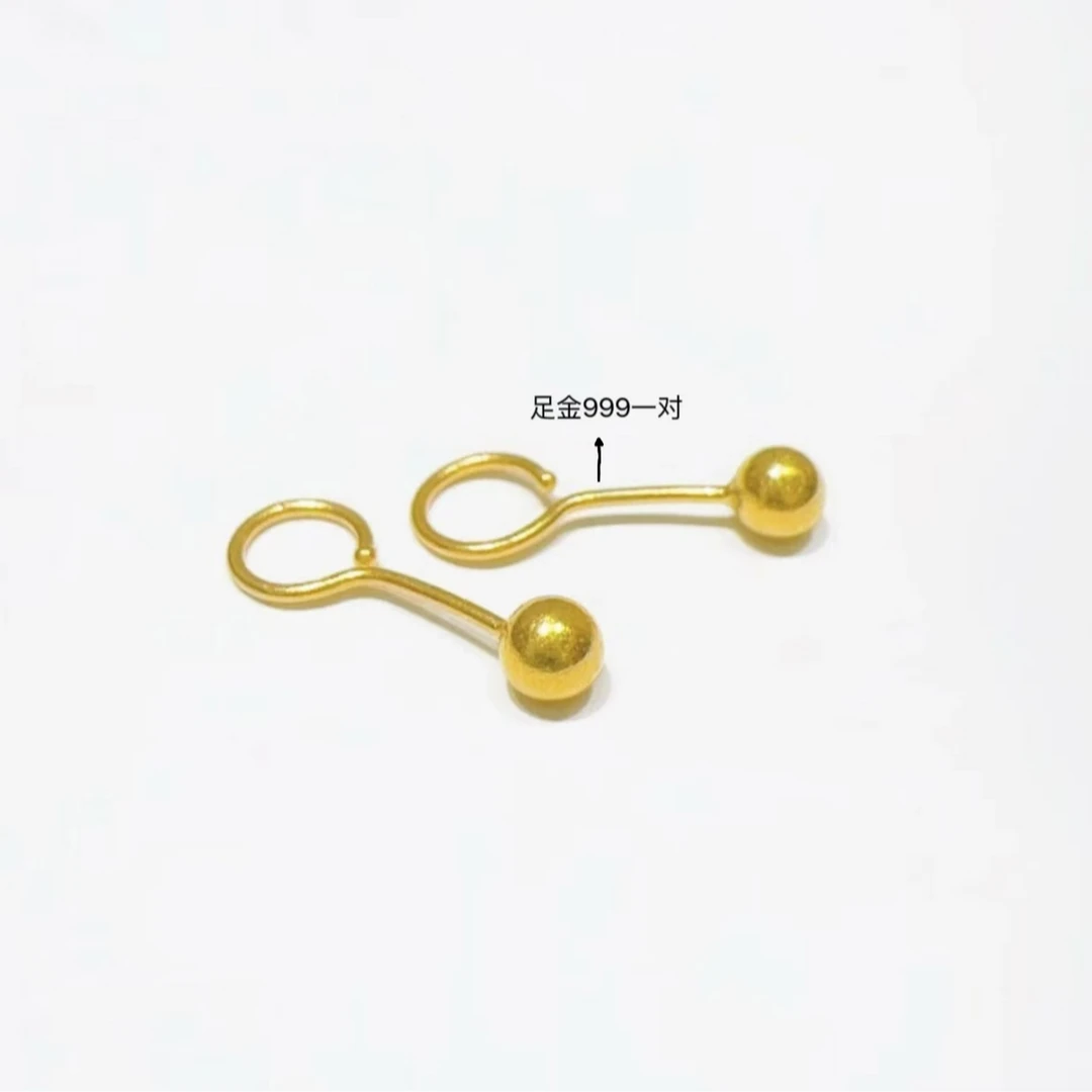 【酱酱优选】足金999泡泡耳朵时尚百搭CAZ060