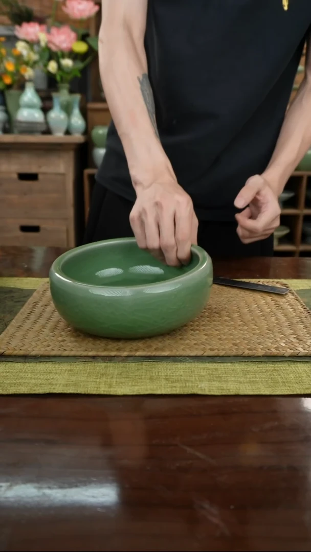 陶瓷一件包邮禅定厚边茶洗A-17