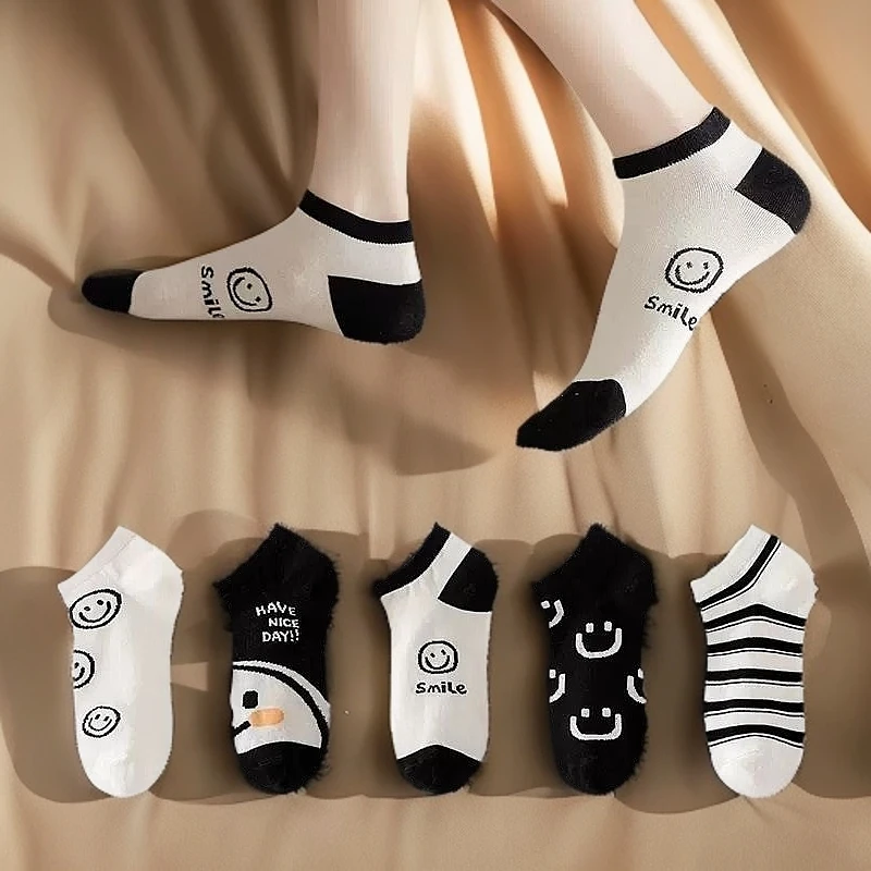 薄款10双混装女短筒袜条纹袜学生短袜低帮透气韩ins运动浅口春夏