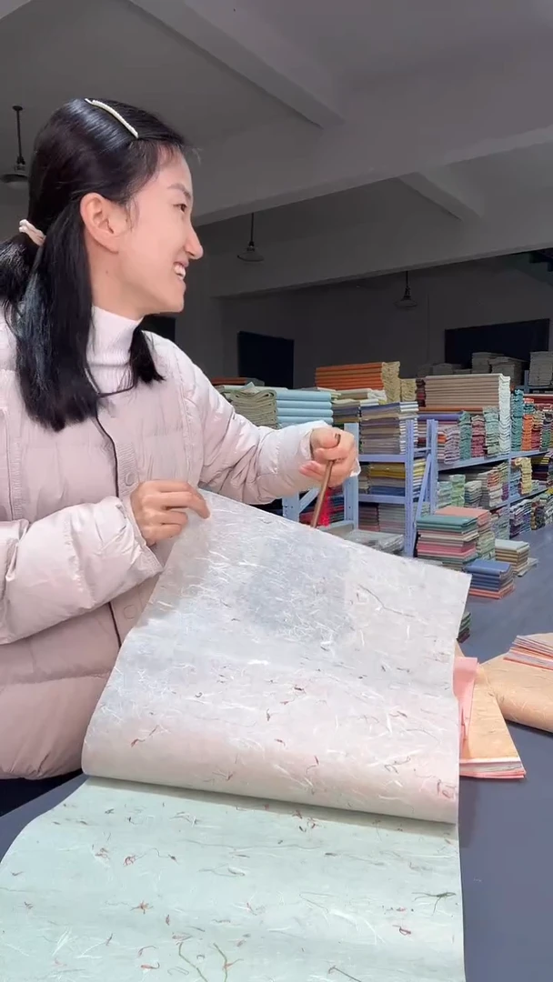 纯手工34*138cm五色25张青丝红花雁楮清水云龙