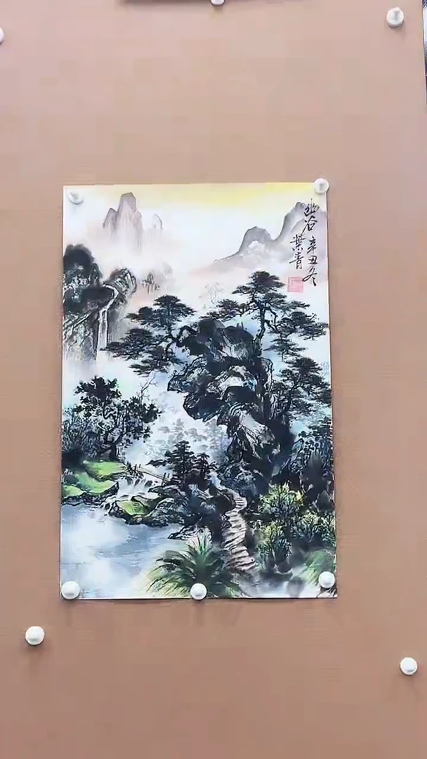 国画国画作品二个平尺