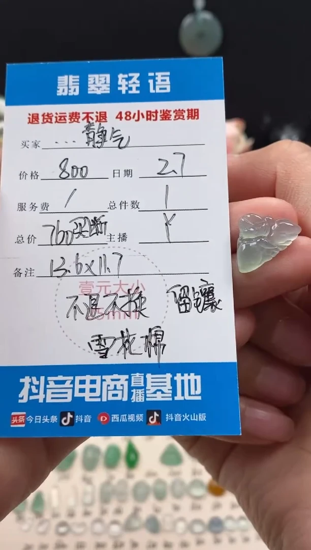 【闪购商品】翡翠颈饰未镶嵌翡翠冰种裸石