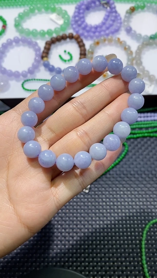 散珠翡翠卡9.9蓝紫手串