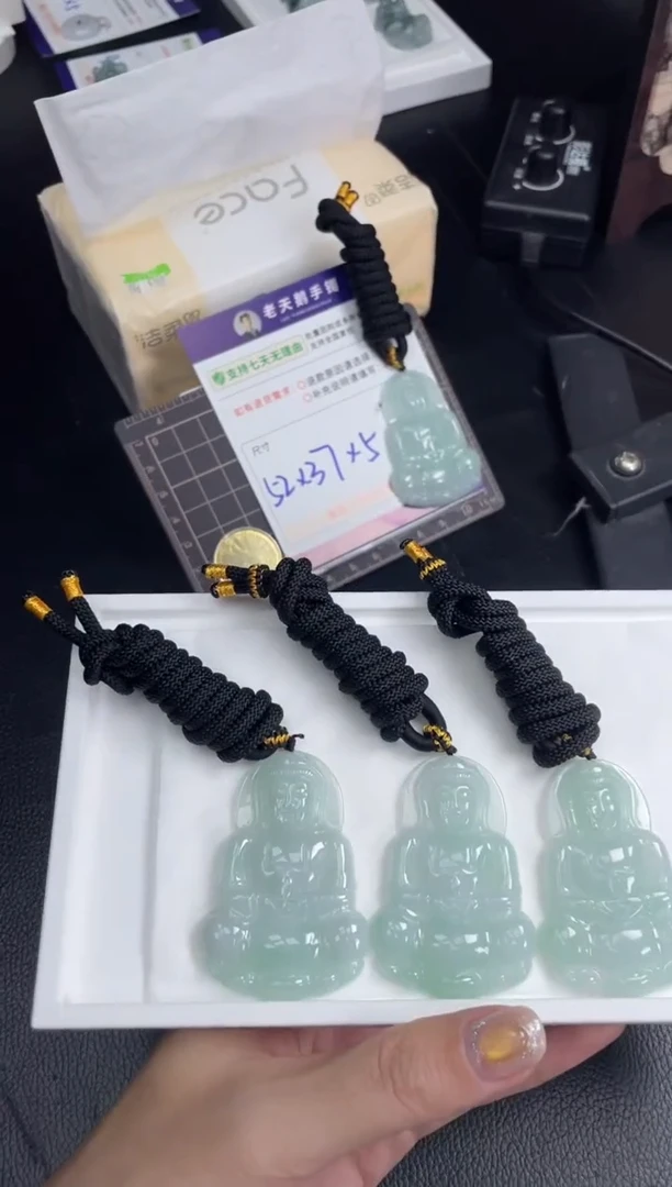 未镶嵌挂件翡翠大观音FL12配绳/多样性发其一ZBCP