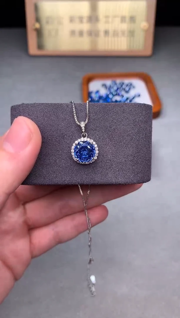 颈饰银S925镶嵌托帕石2222