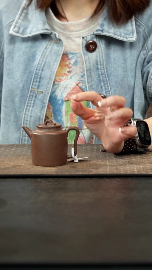 茶壶紫砂天青泥汲直壶120cc