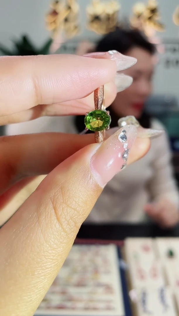 【闪购商品】碧玺戒指银S925镶嵌戒指