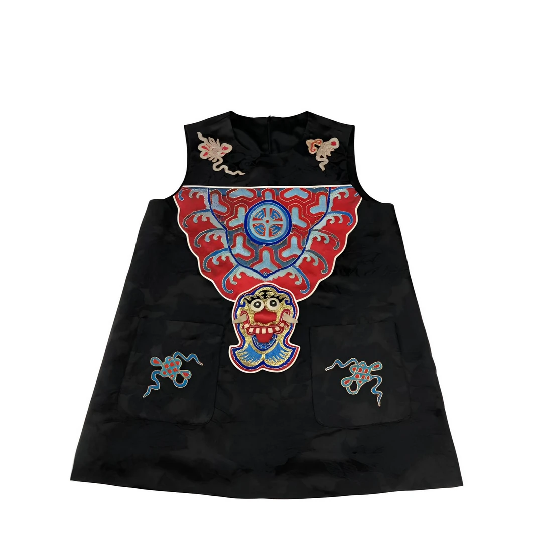 凡绣新中式 香云纱马甲裙重工刺绣