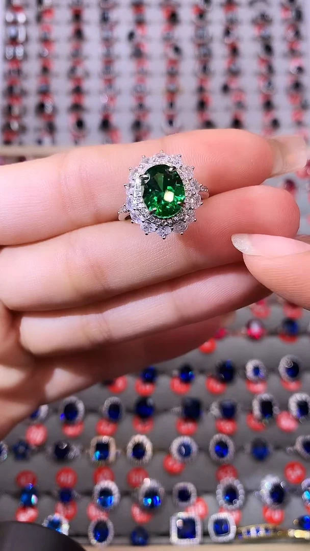 【闪购商品】透辉石戒指银S925镶嵌1111111