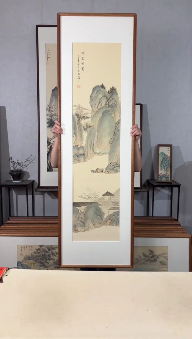 国画手绘*溪窗竹影*52*172cm带框发货