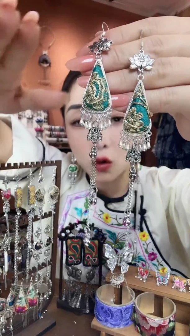 刺绣纯手工民族风耳环