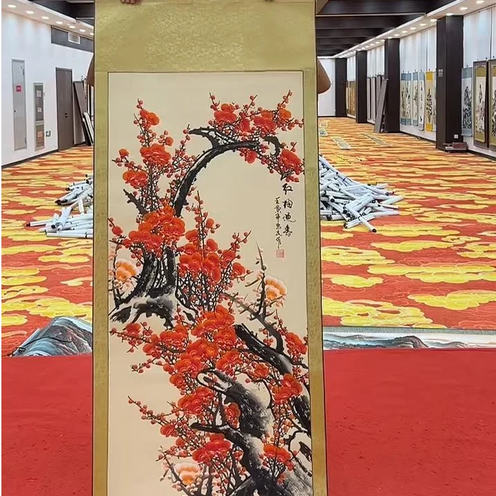 国画装饰挂画卷轴高端锦绫已装裱 （四尺）