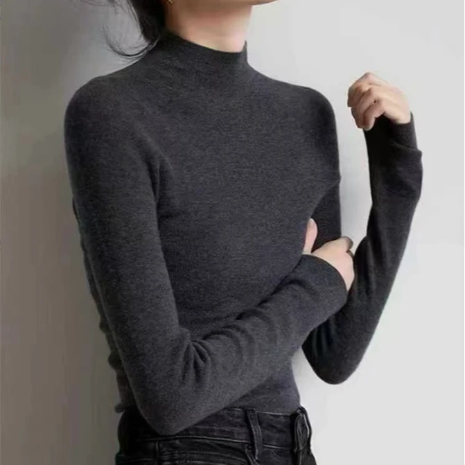 二哥二嫂【小暖炉】百搭显瘦半高领打底衫