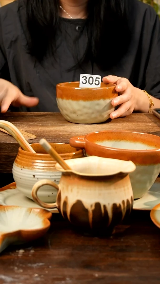 盘高颜值粗陶餐具限时抢购