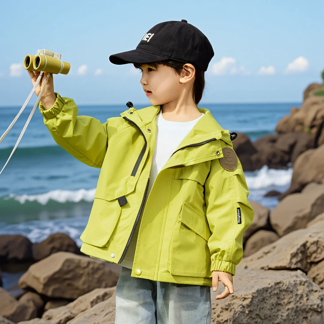 2025新款男童防泼水外套春秋款儿童宝宝秋装冲锋衣男孩子秋季衣服