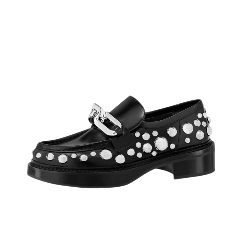 99新 LouisVuitton/路易威登 娜娜专属 草间弥生铆钉乐福鞋