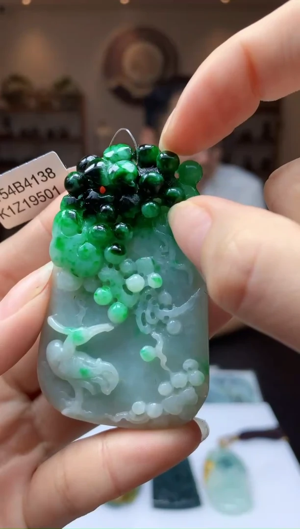 定制翡翠未镶嵌1087ry-毛货挂件40