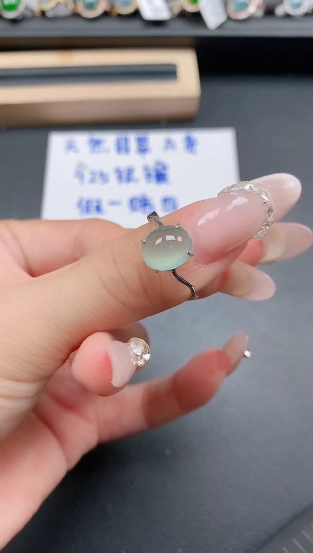 银S925镶嵌戒指翡翠111