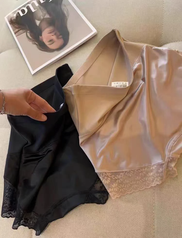 1901无痕提臀收腹内裤女强力收小肚子高腰塑形透气薄款蕾丝三角裤