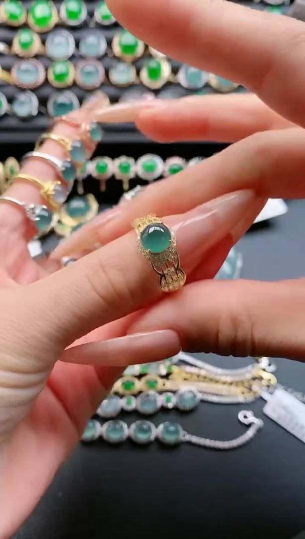 【闪购商品】翡翠戒指银S925镶嵌111111111