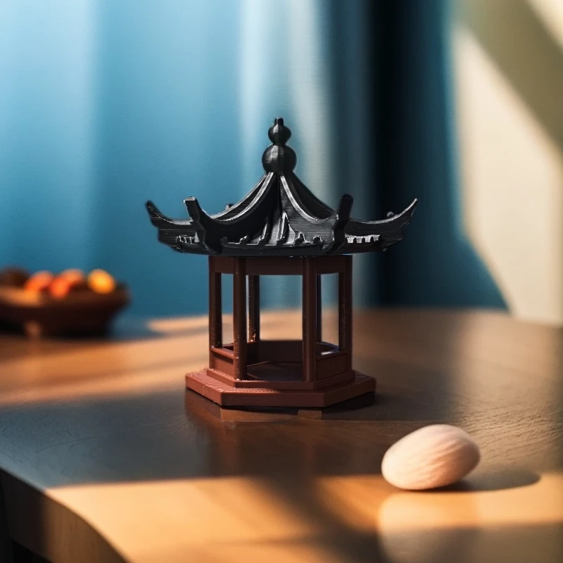 六角【单层亭】假山造景迷你造景摆件鱼缸装饰品摆件装饰