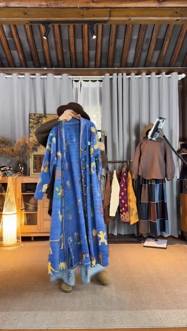 马*各设计师款蓝色孩童长风衣