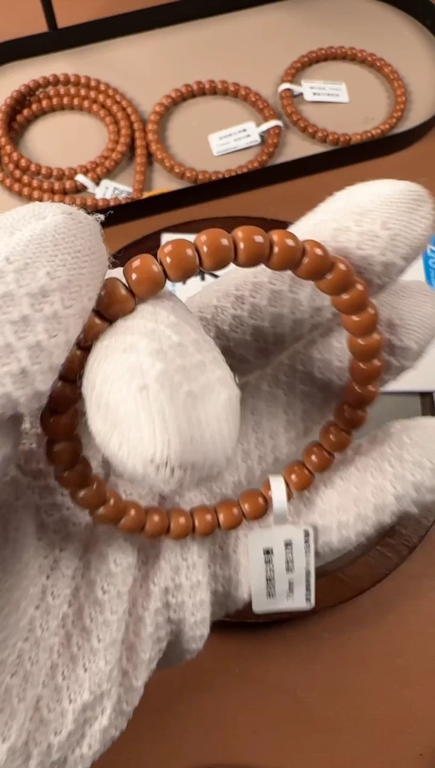 手串橄榄核7.0mm老挝核尖单圈，老挝老树核，倒角三花经线