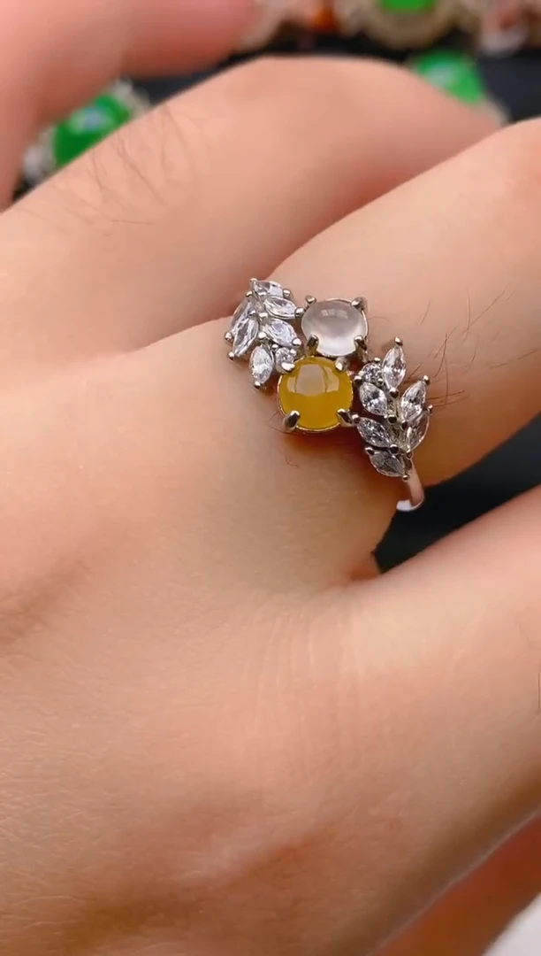 翡翠银S925镶嵌耳饰天然