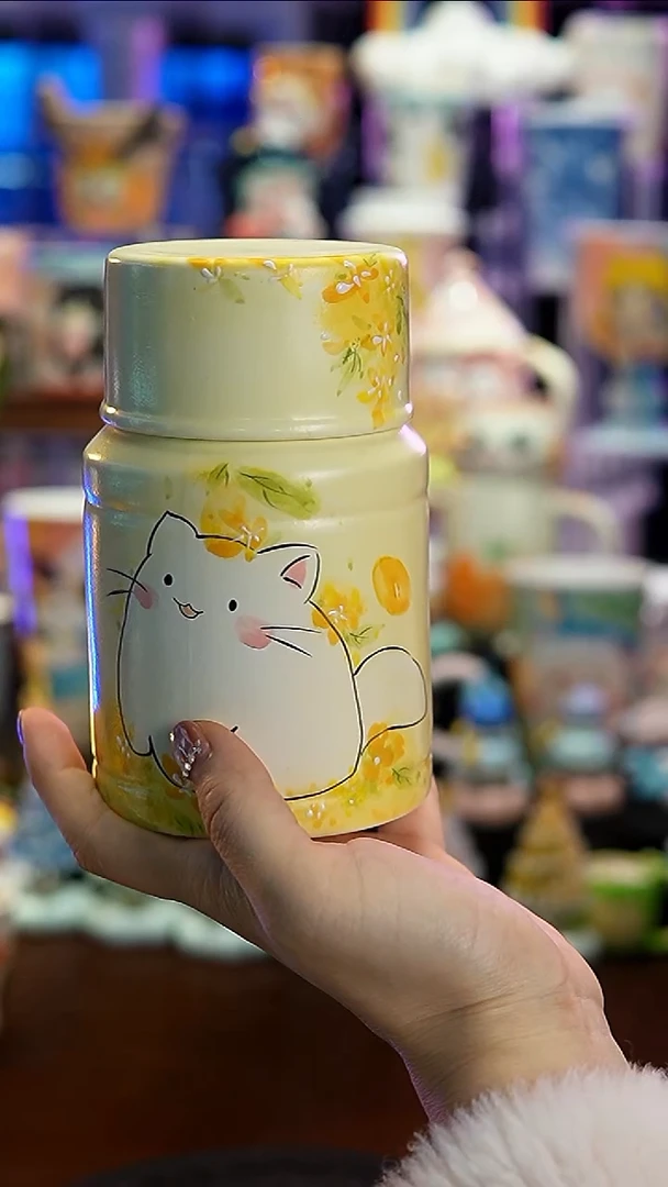 杯子瓷S019景德镇手工手绘杯子摆件