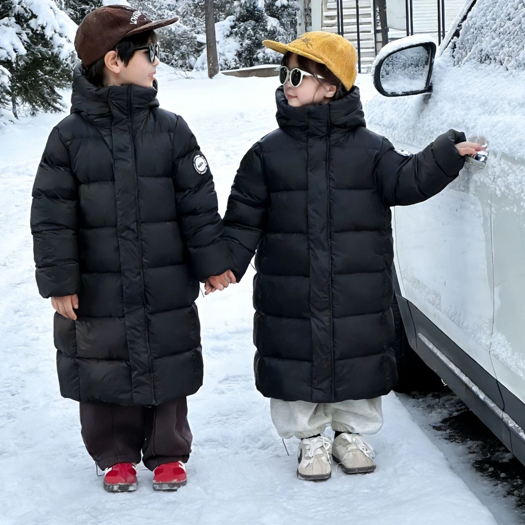 2026新款亲子款儿童中长款羽绒服男童女童中大童加厚外套a4