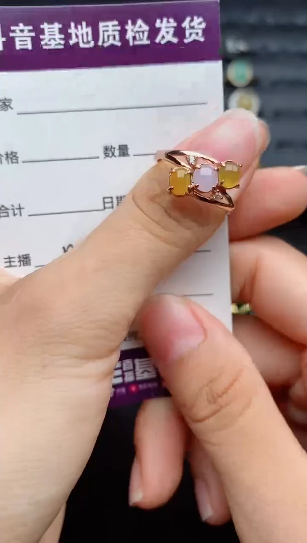 银S925镶嵌戒指翡翠...