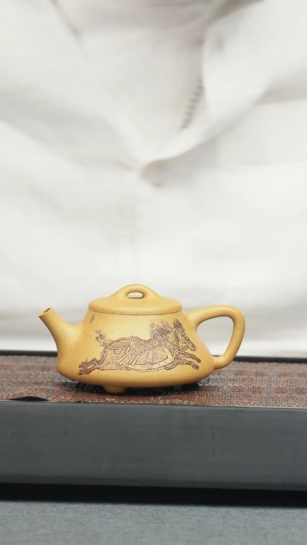 茶壶紫砂五堂士恒石瓢-青骓