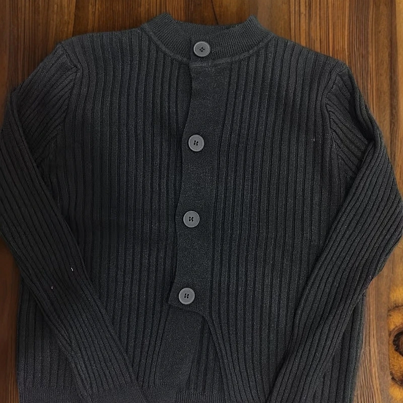 毛衫毛针织衫纯色厚款春季高领百搭秋冬休闲圆领上衣开衫6642