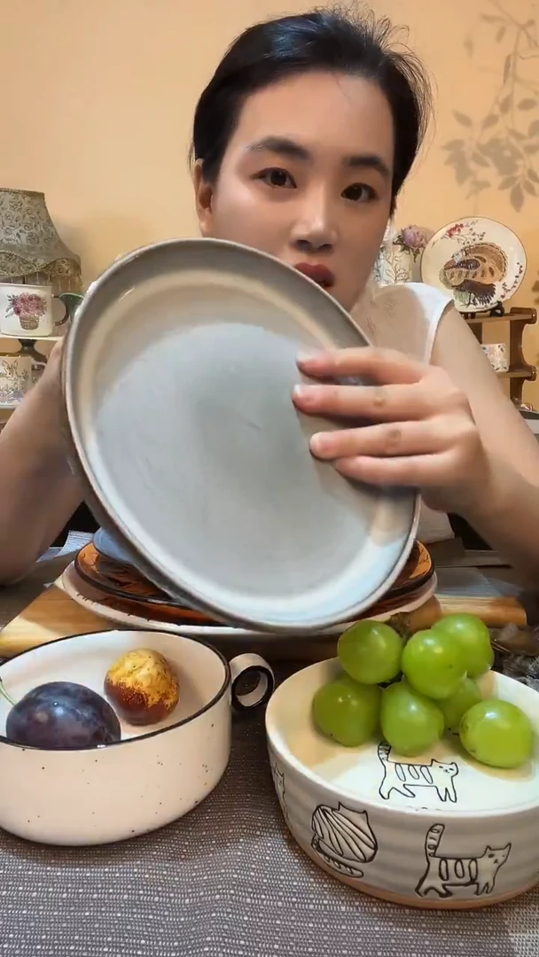 瓷片8英寸复古盘 微瑕介意勿拍