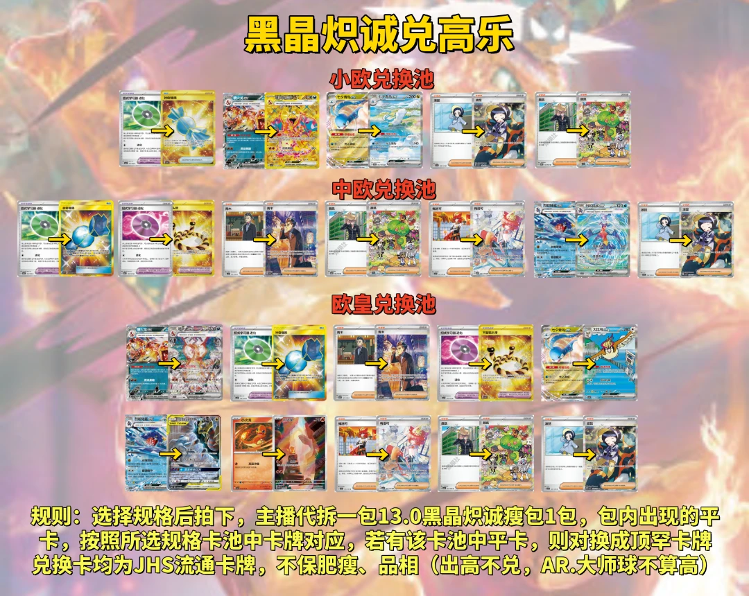 【13.0兑高乐】简中黑晶炽诚兑高 5张装 瘦包