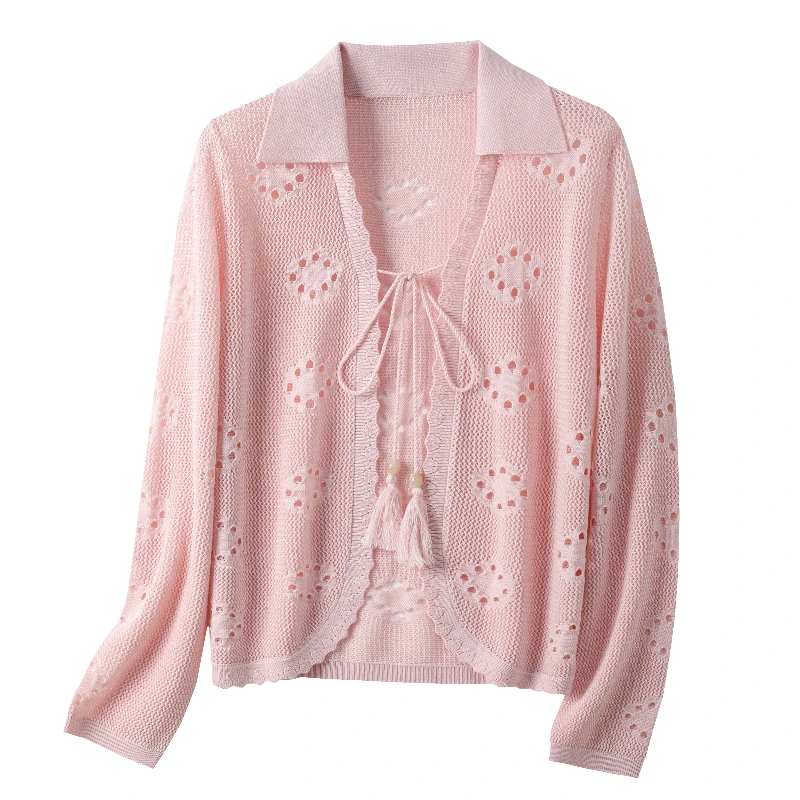 千柏年女春秋开衫外套绑带-C1740