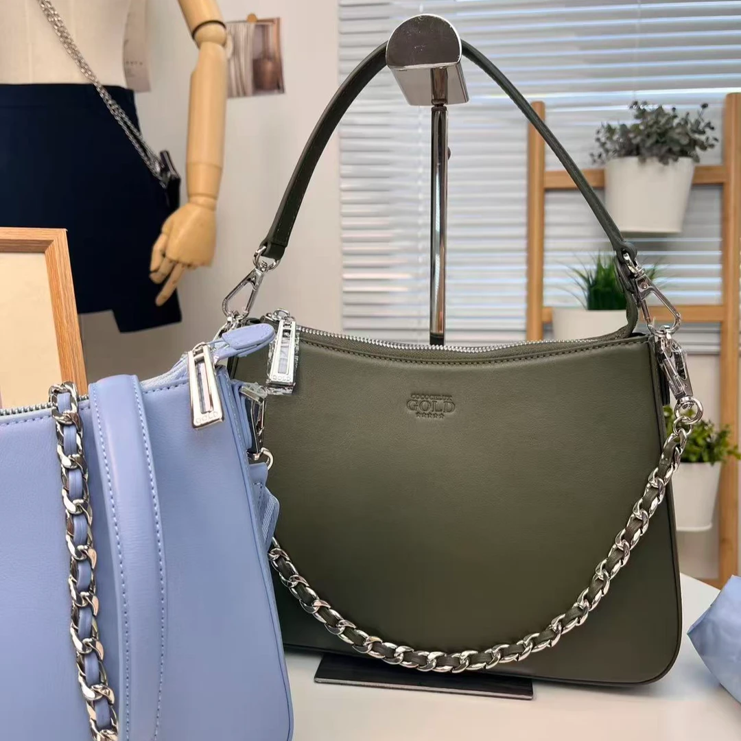 NAPPA牛皮斜挎包腋下包链条包