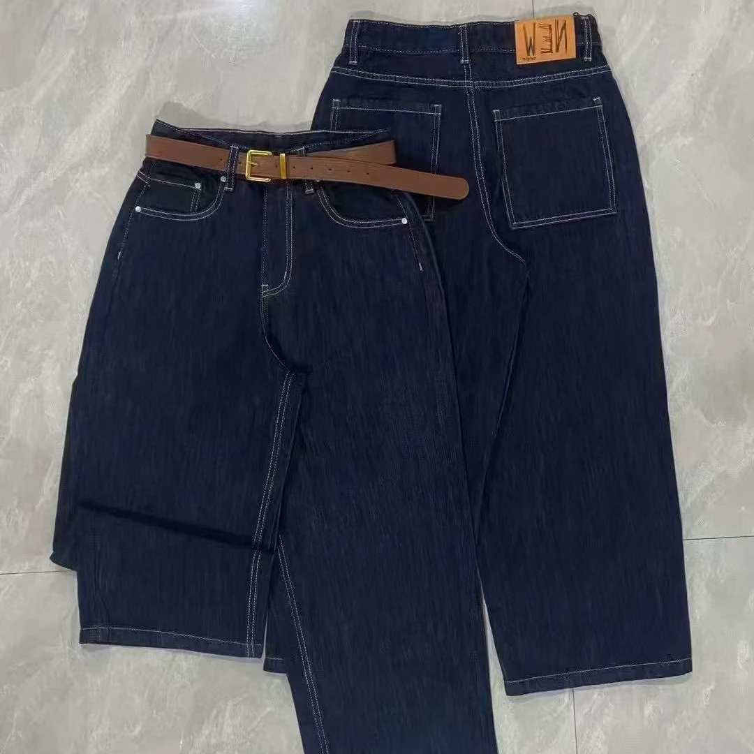 （香香20818-3)早秋九分气球裤牛仔裤新款2025直筒裤女牛仔裤