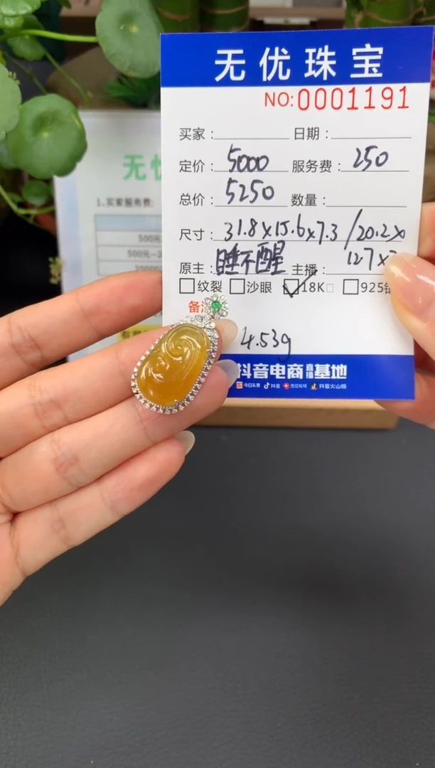 18K金镶嵌定制翡翠布****期A31