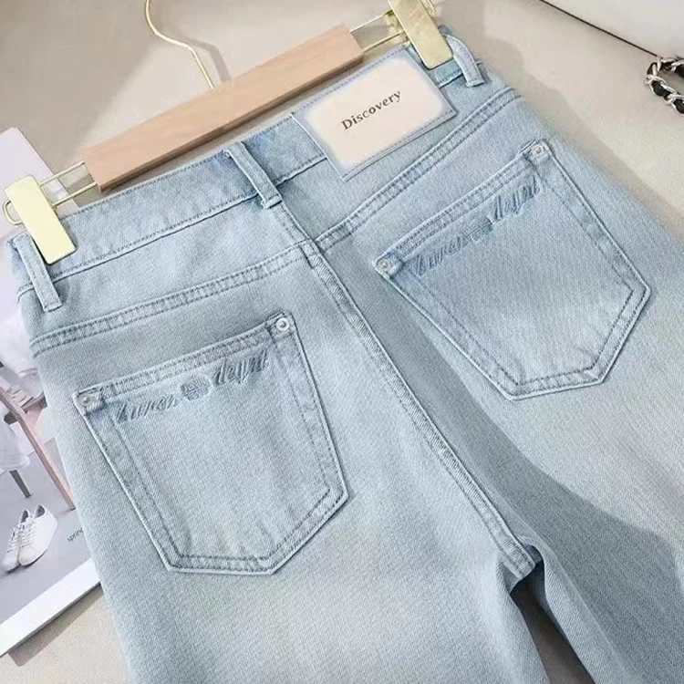 窄版直筒牛仔裤女2025春季新款小众高腰宽松百搭显瘦直筒裤