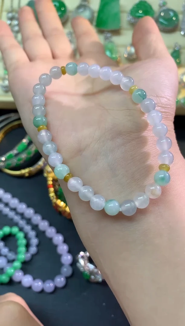 未镶嵌手串翡翠手串|1200+120