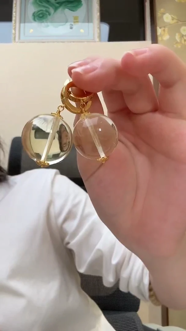 琥珀未镶嵌耳饰耳环