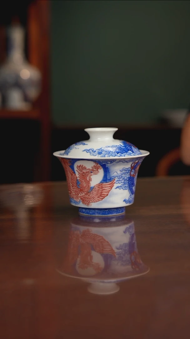 自成堂柴窑青花釉里红