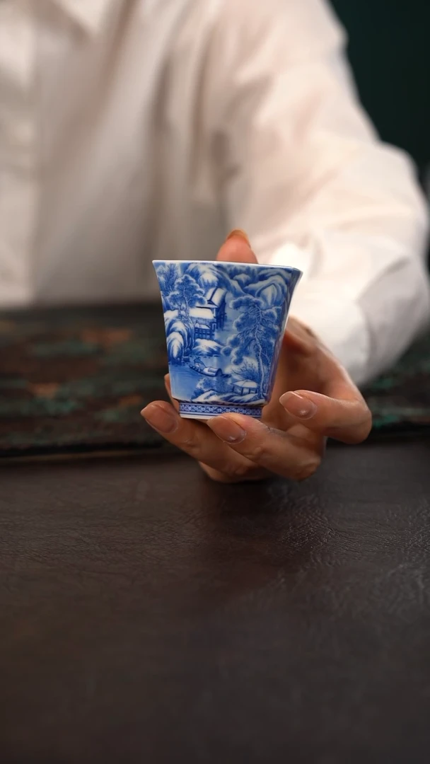 仪贤堂重工雪景六方闻香杯
