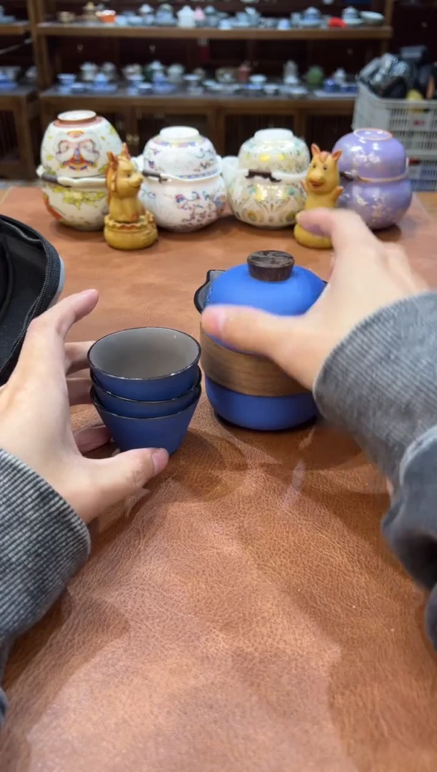 真的很便宜会开片的旅行茶具