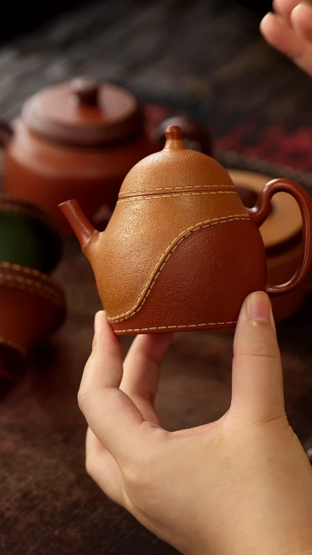 茶杯紫砂非遗茶器-皮革梨形壶