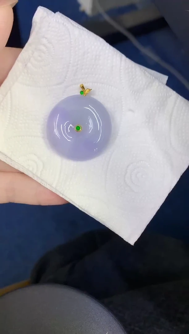 颈饰18K金镶嵌翡翠缅甸天然翡翠A货33