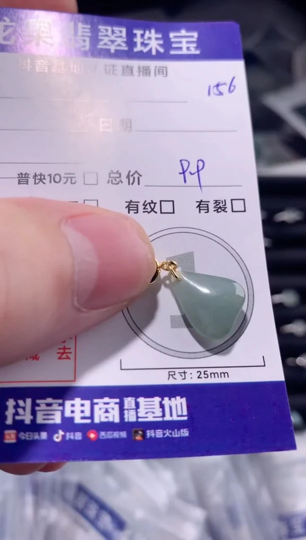 颈饰未镶嵌翡翠冰胶随形小提溜156