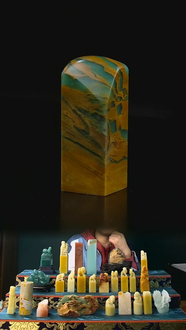 四川石四川绿素章2.7*2.7*7.1