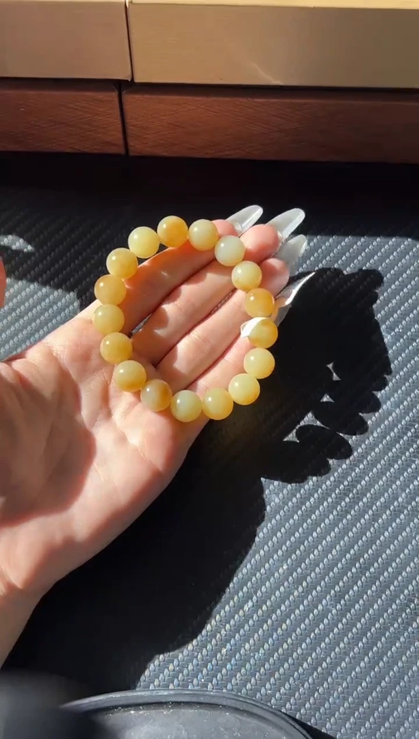 未镶嵌手串和田玉若羌微色差卡12手串JM